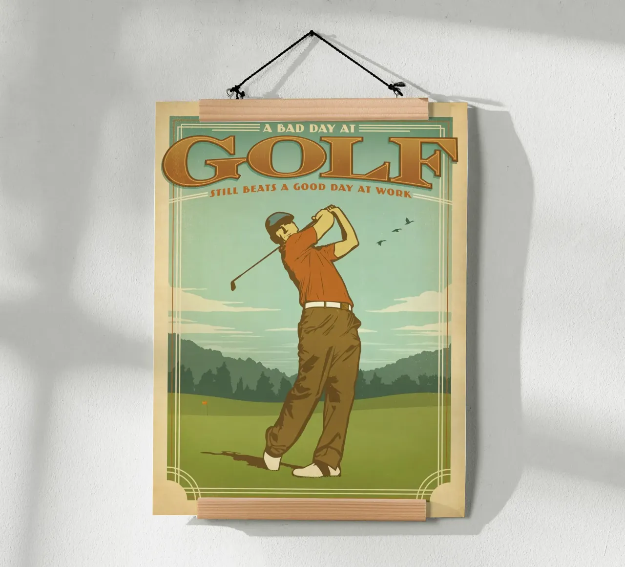 een slechte dag op de golfbaan poster van khanrosie
