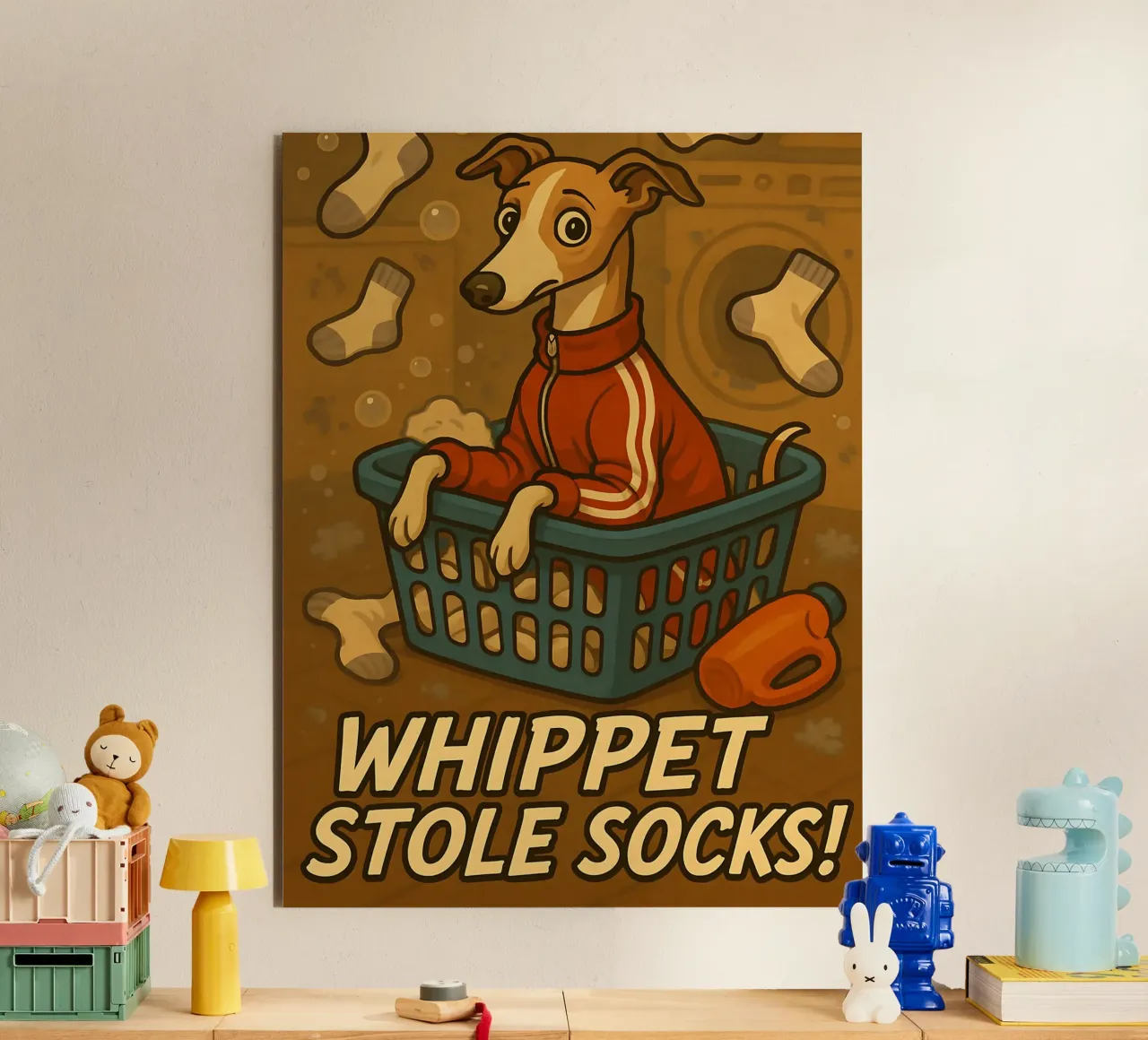 Meme divertente di Whippet alluminio dibond da Funny Humor Art
