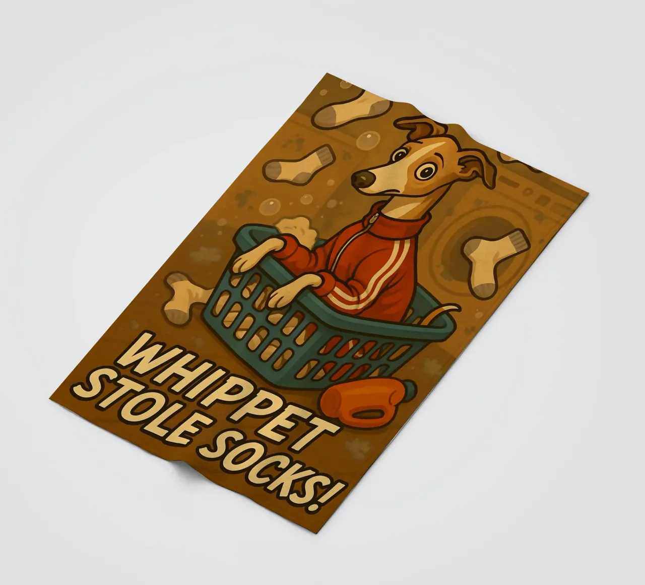 Meme divertente di Whippet coperta in pile da Funny Humor Art