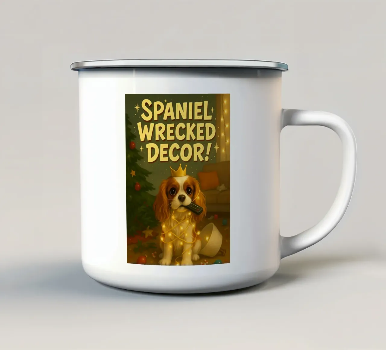 Meme Spaniel divertente tazza in smalto da Funny Humor Art