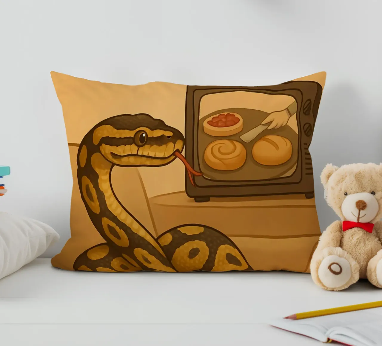 Funny Ball Python Meme decorative cushion by Funny Humor Art