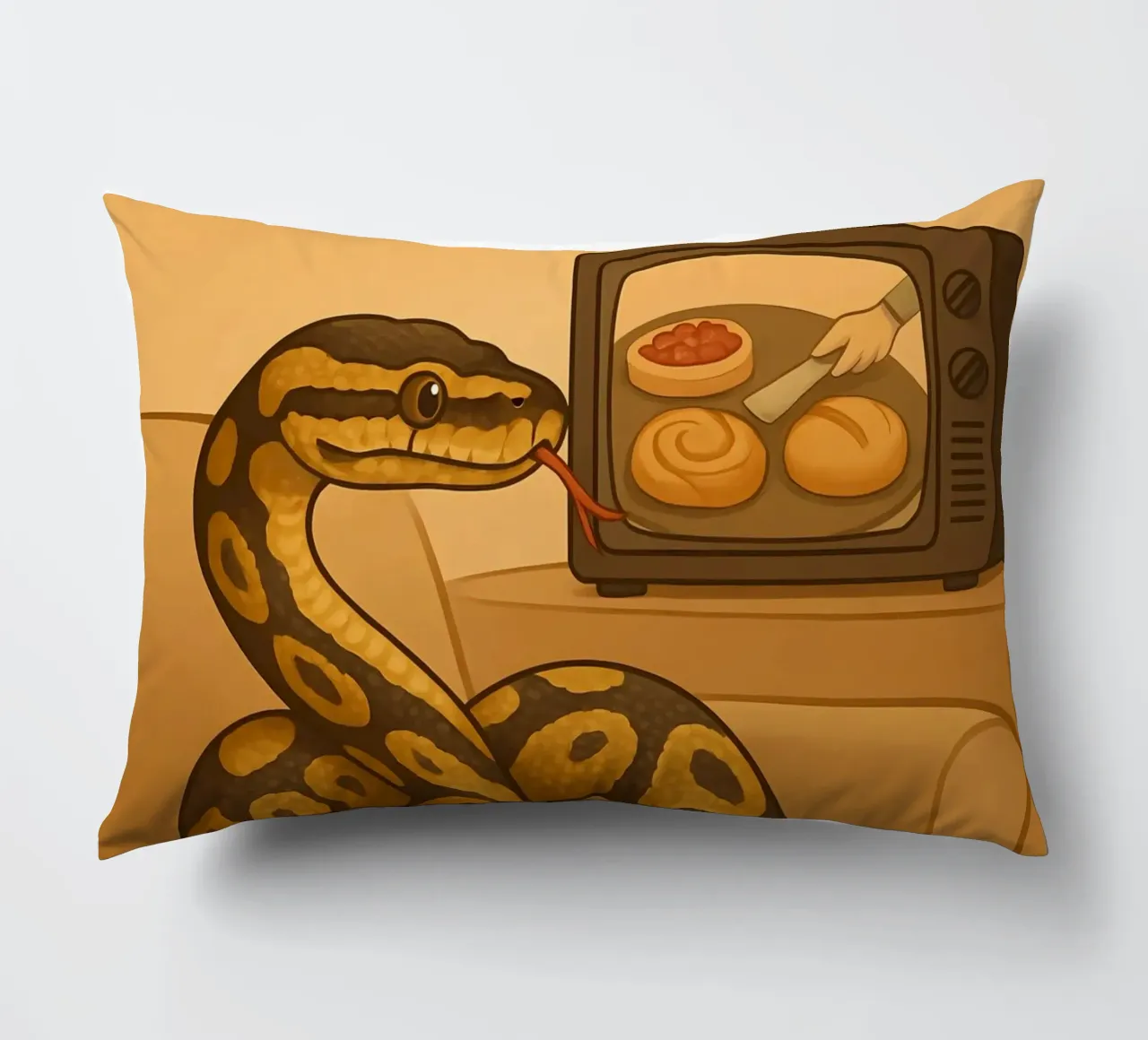 Funny Ball Python Meme decorative cushion by Funny Humor Art