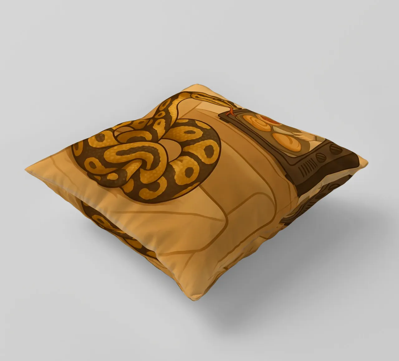 Funny Ball Python Meme decorative cushion by Funny Humor Art