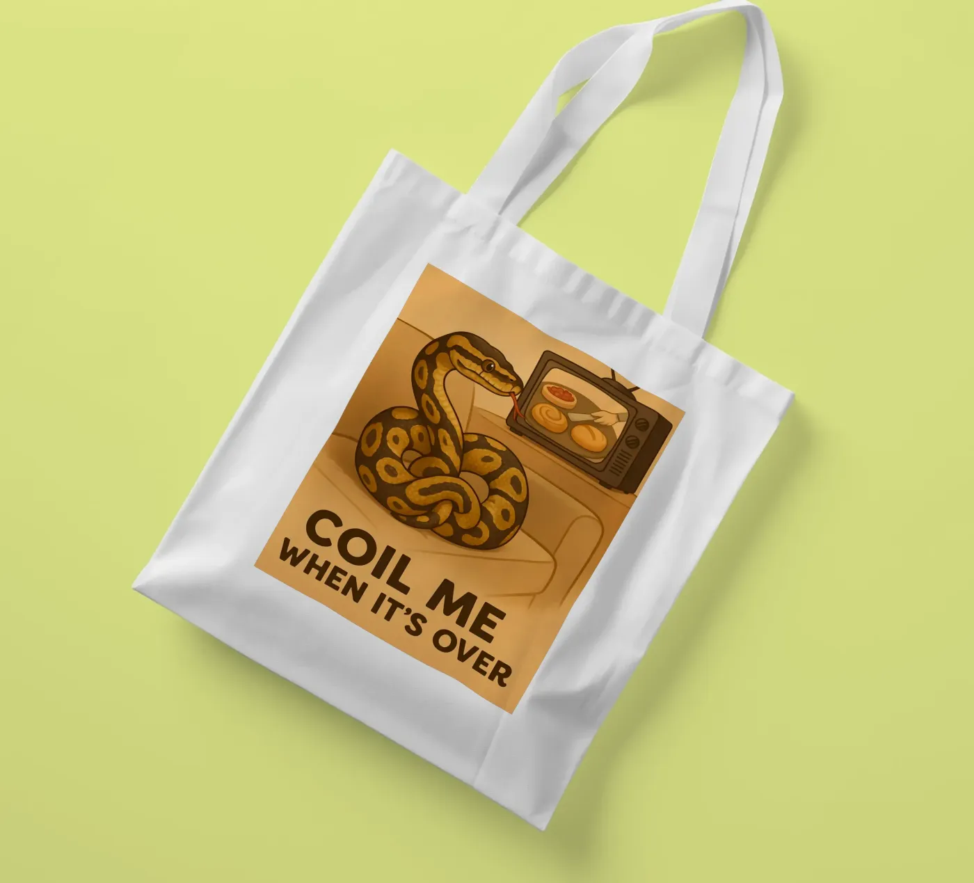 Meme divertente del pitone palla borsa in juta da Funny Humor Art