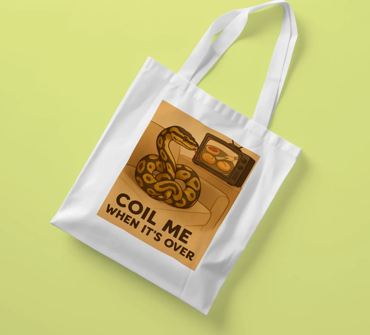 Meme divertente del pitone palla borsa in juta da Funny Humor Art