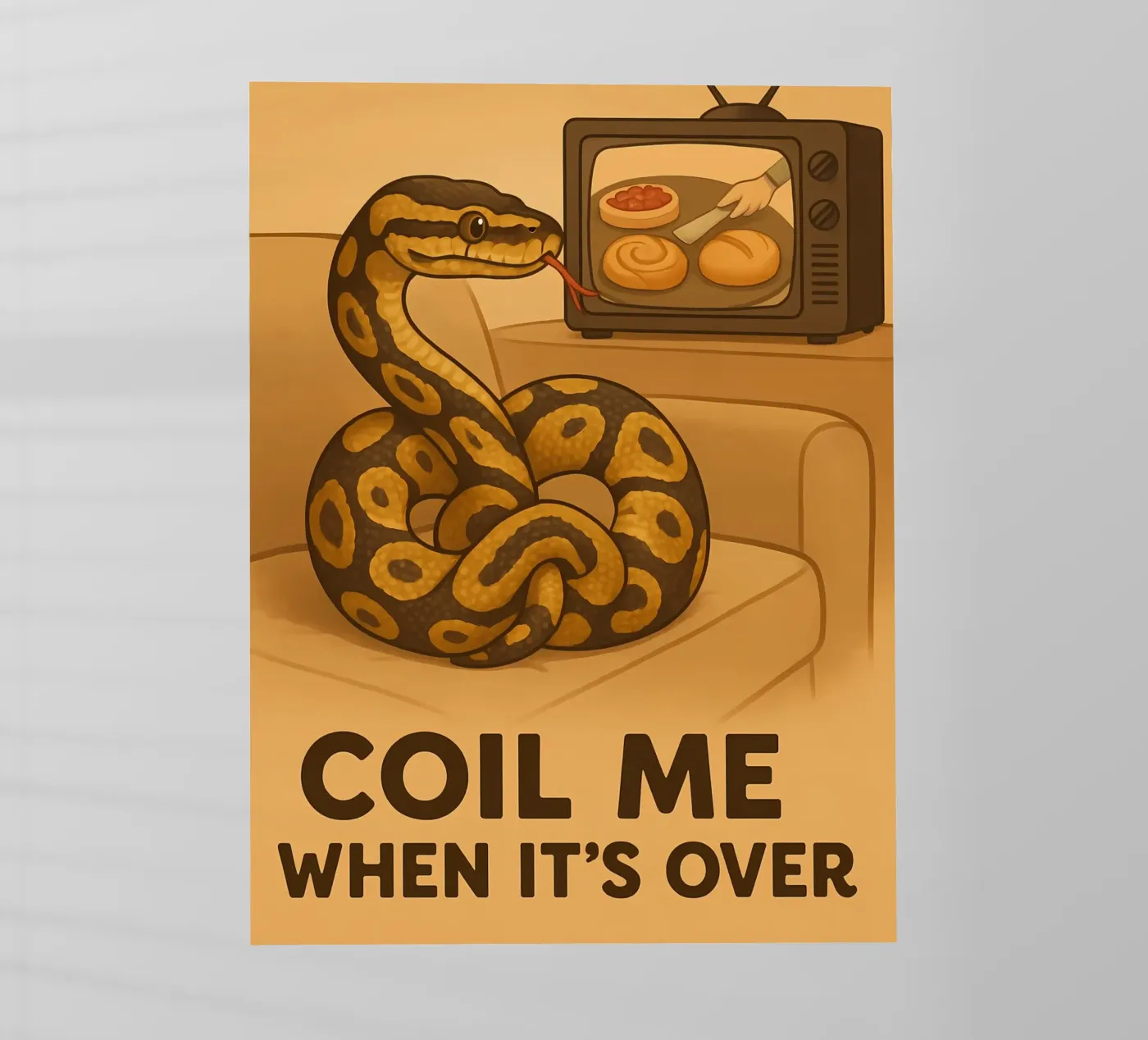 Funny Ball Python Meme backlit folie van Funny Humor Art
