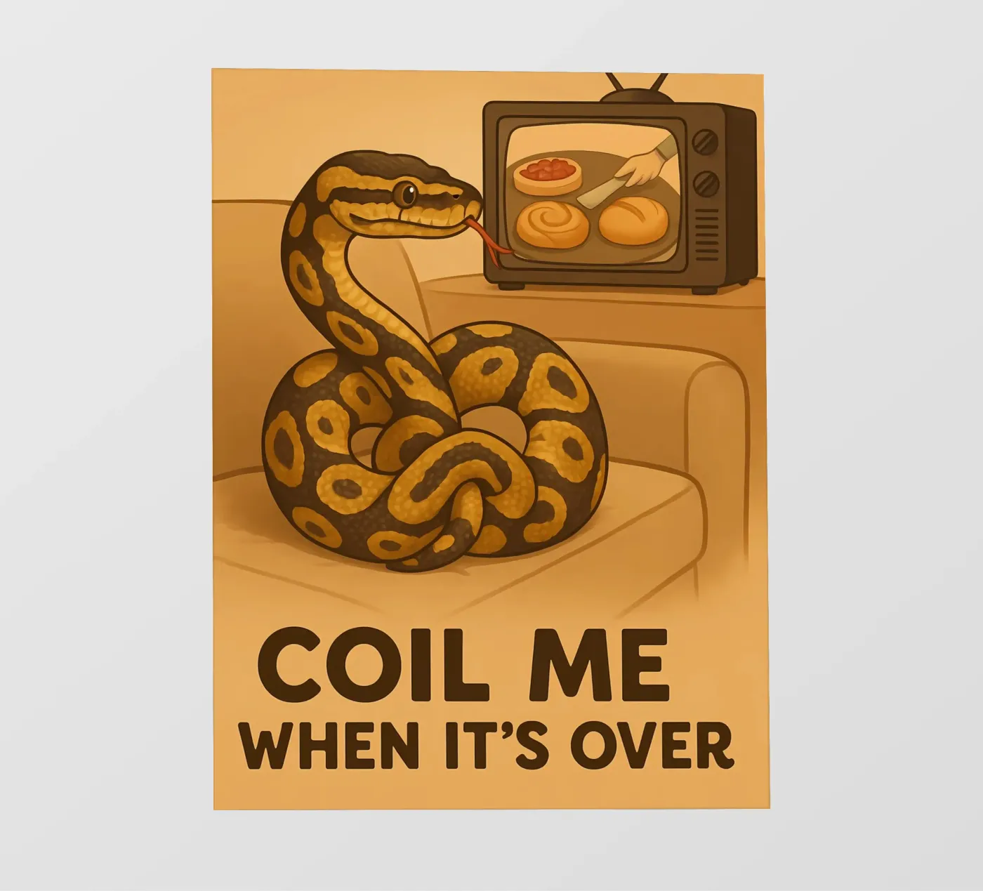 Funny Ball Python Meme papier peint photo de Funny Humor Art