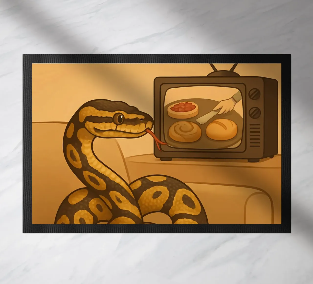 Funny Ball Python Meme doormat by Funny Humor Art
