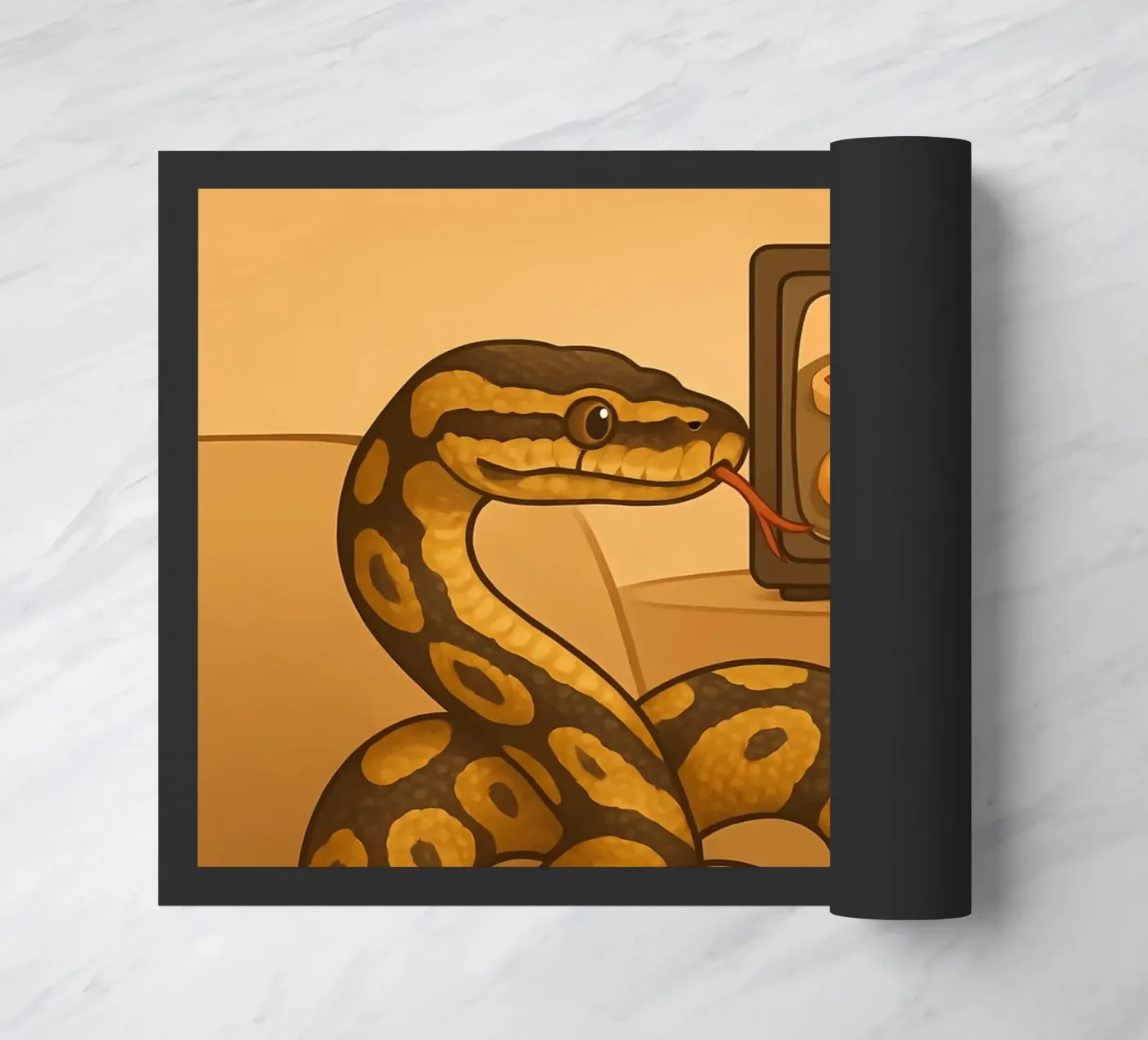 Funny Ball Python Meme Fußmatte von Funny Humor Art