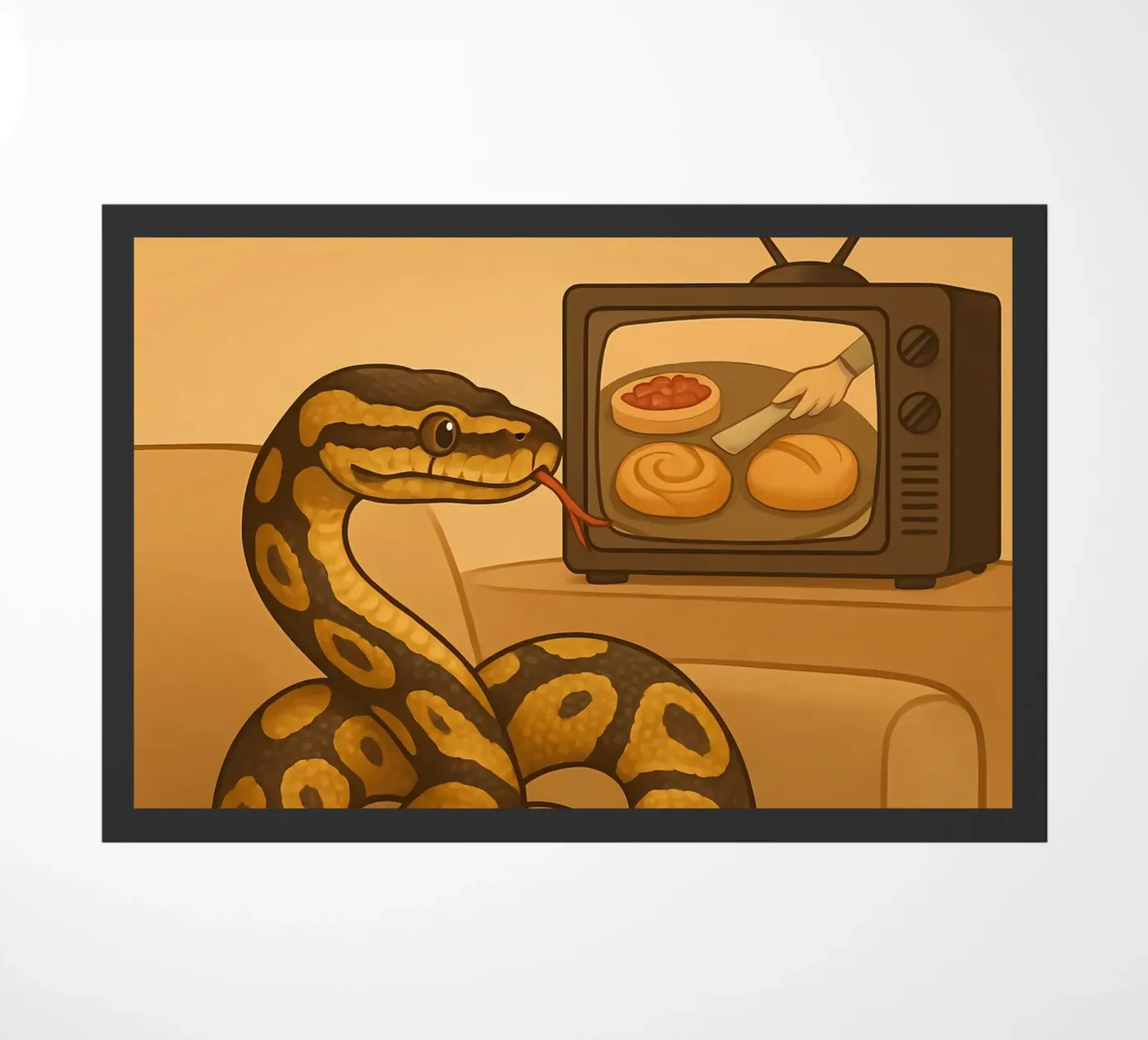Funny Ball Python Meme Fußmatte von Funny Humor Art