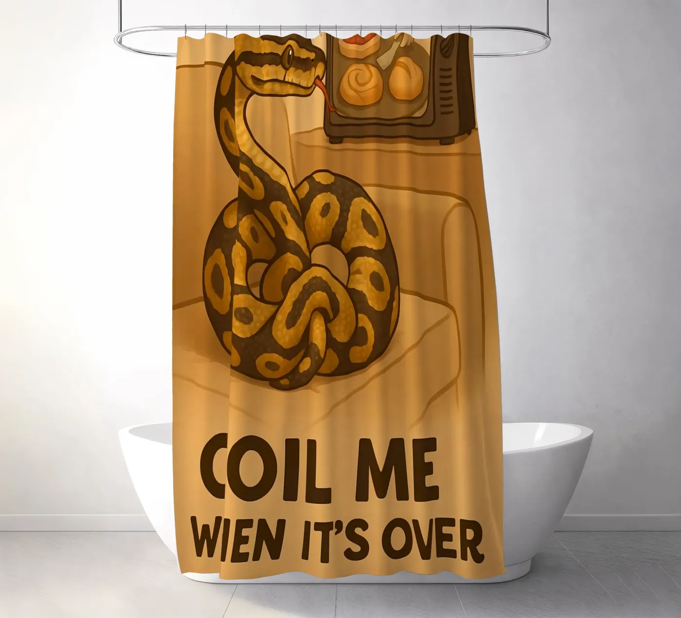 Meme divertente del pitone palla tenda da doccia da Funny Humor Art