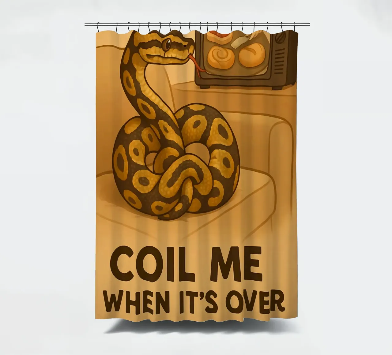 Funny Ball Python Meme shower curtain by Funny Humor Art