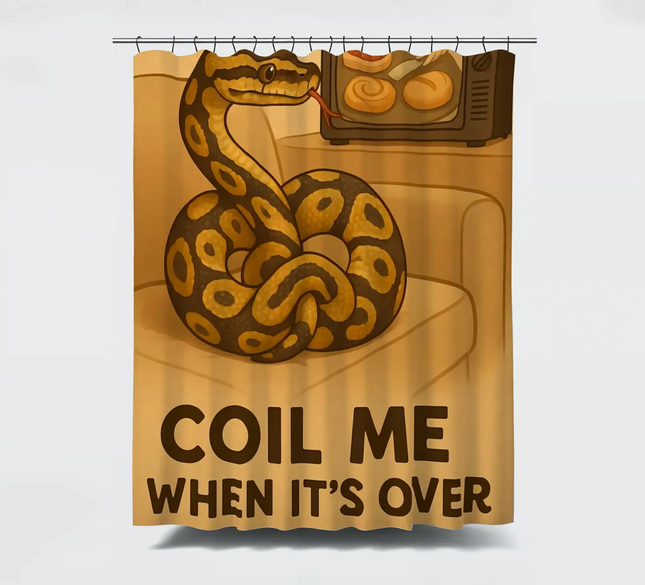 Funny Ball Python Meme shower curtain by Funny Humor Art