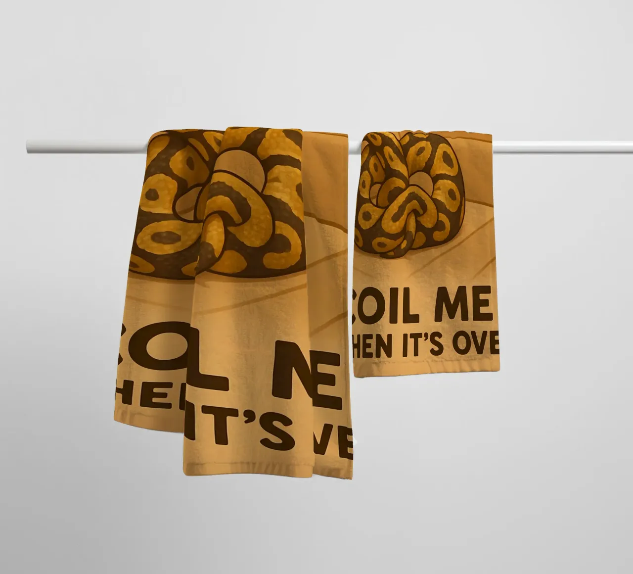 Funny Ball Python Meme towel by Funny Humor Art