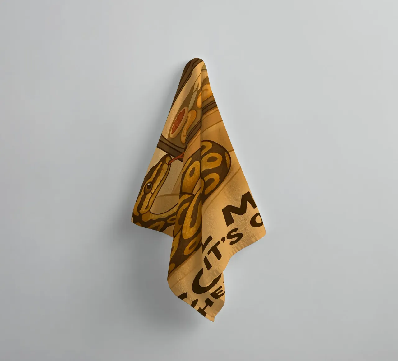 Funny Ball Python Meme towel by Funny Humor Art