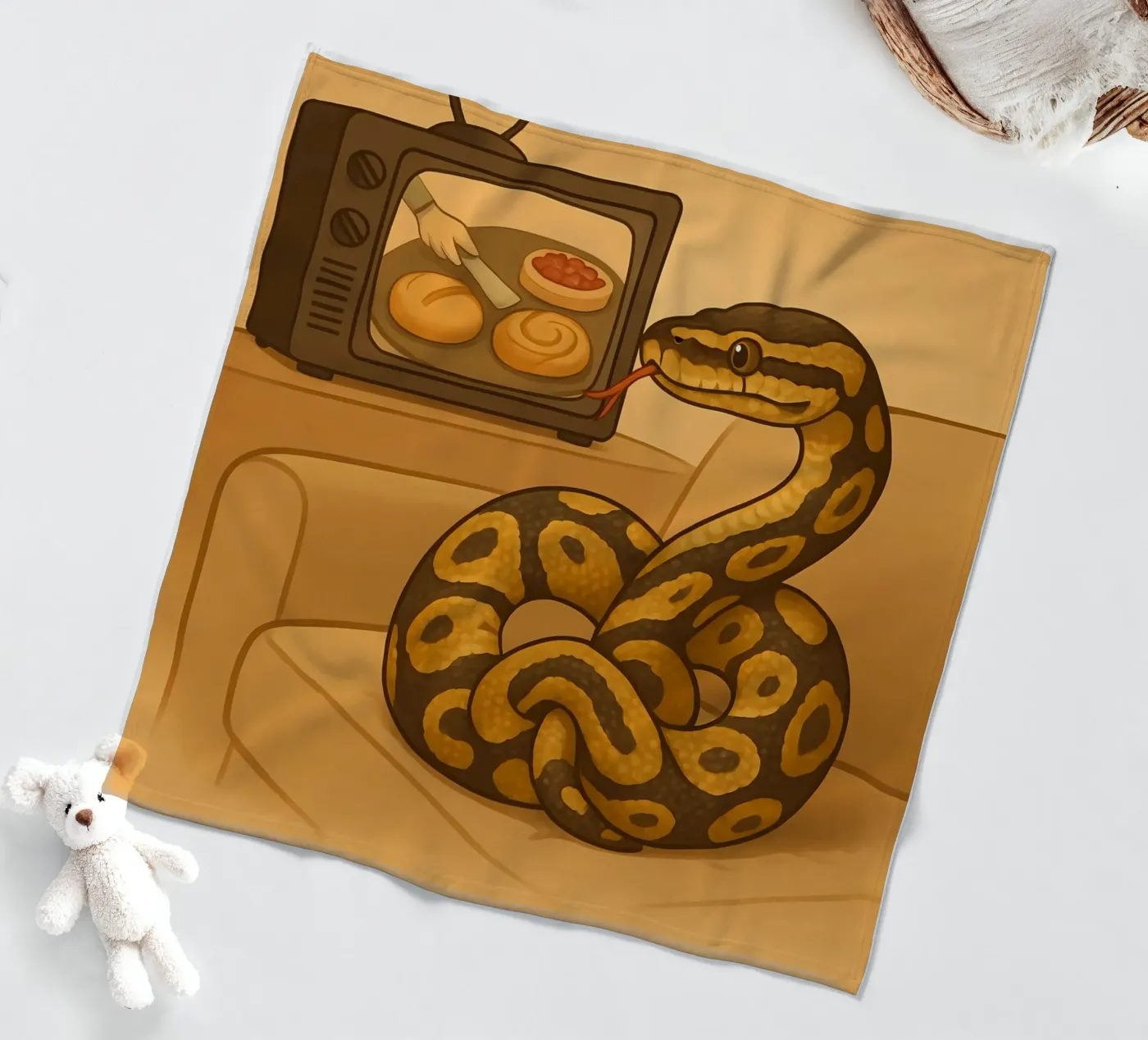 Funny Ball Python Meme Fleecedecke von Funny Humor Art