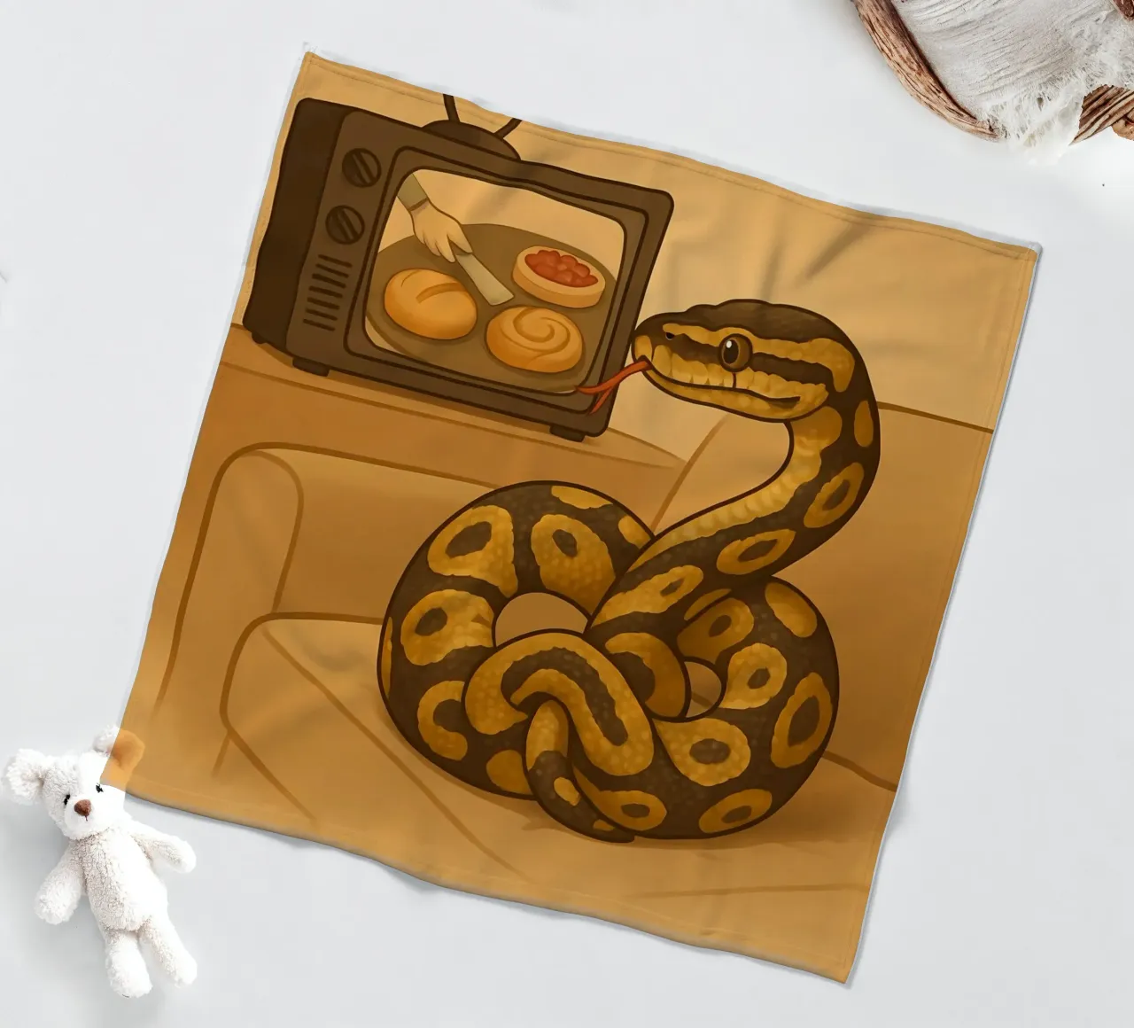 Lustiges Ball-Python-Meme Fleecedecke von Funny Humor Art