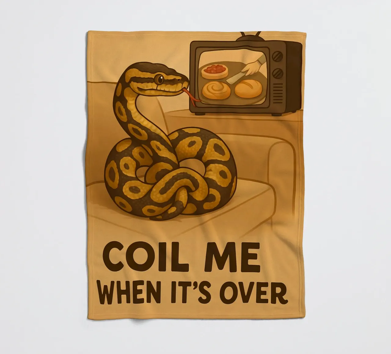 Lustiges Ball-Python-Meme Fleecedecke von Funny Humor Art