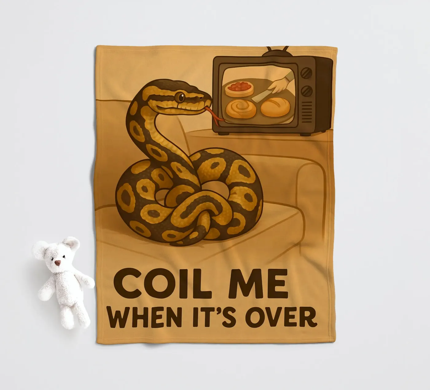 Funny Ball Python Meme fleecedeken van Funny Humor Art