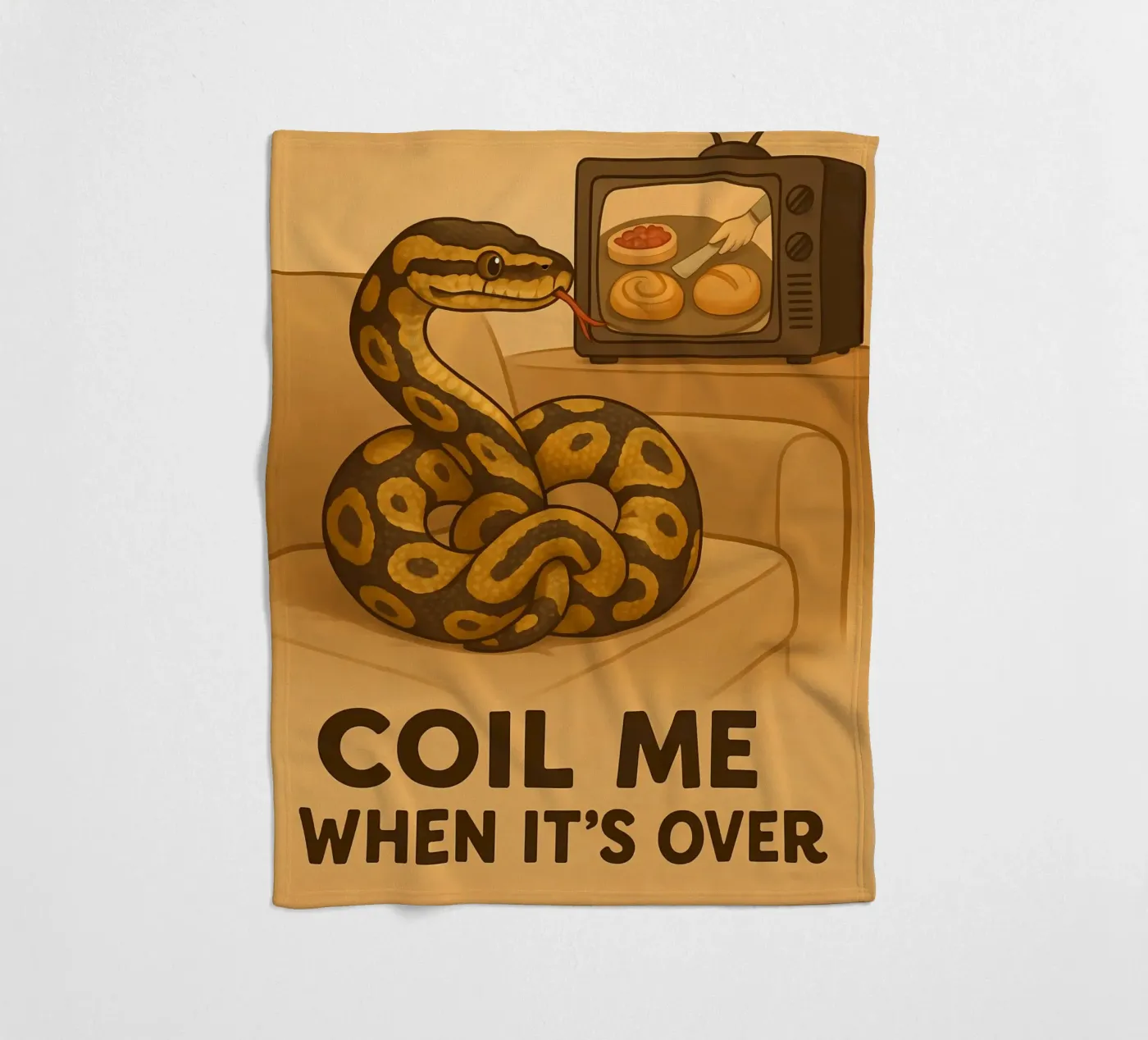Funny Ball Python Meme Fleecedecke von Funny Humor Art