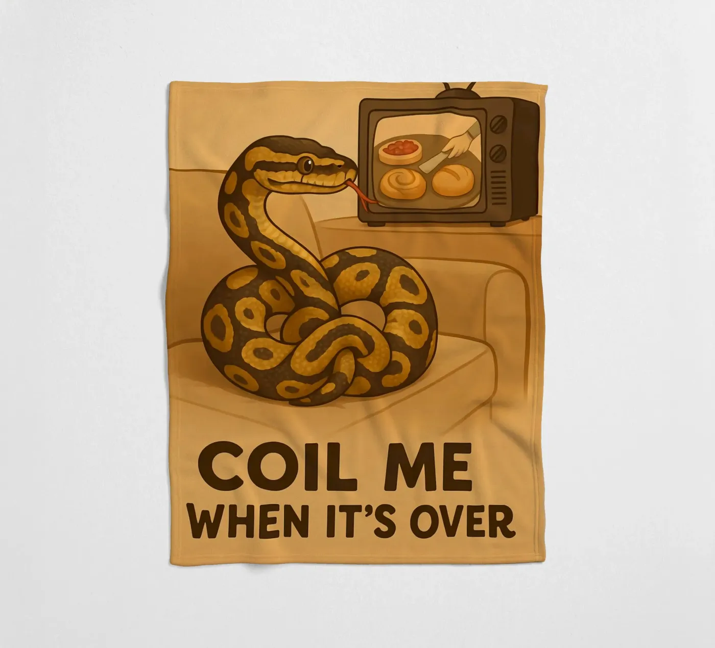 Funny Ball Python Meme fleecedeken van Funny Humor Art