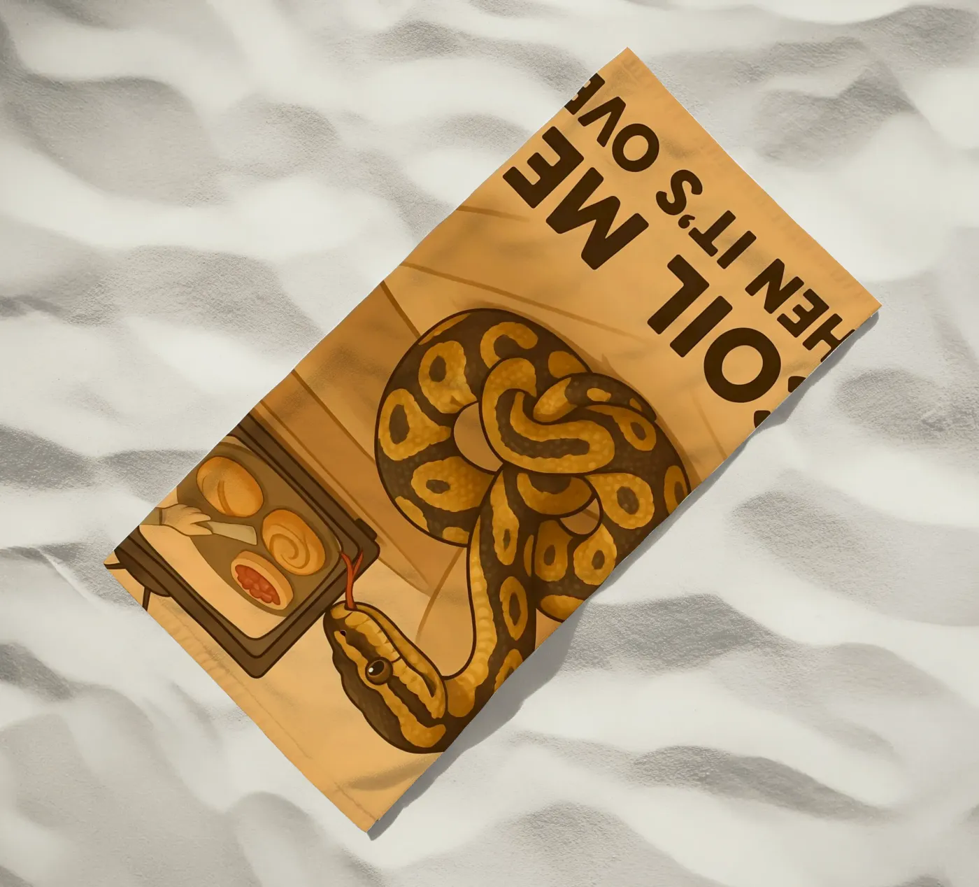 Grappige bal Python meme strandhanddoek van Funny Humor Art