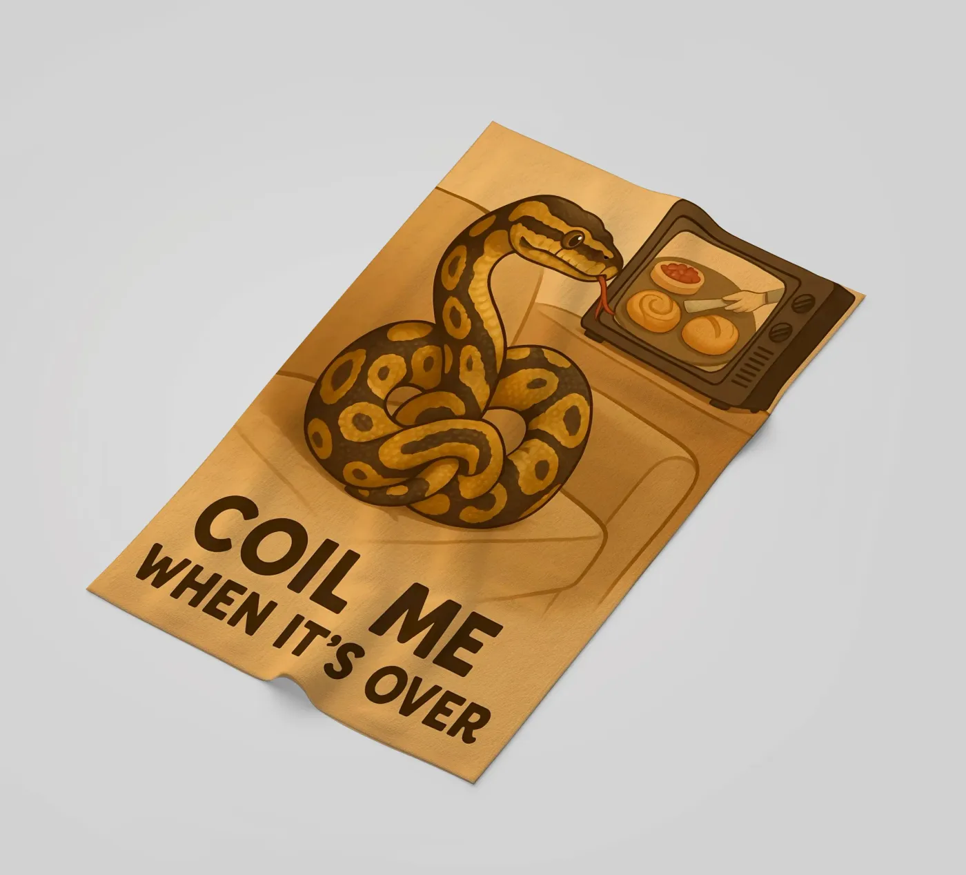 Grappige bal Python meme strandhanddoek van Funny Humor Art