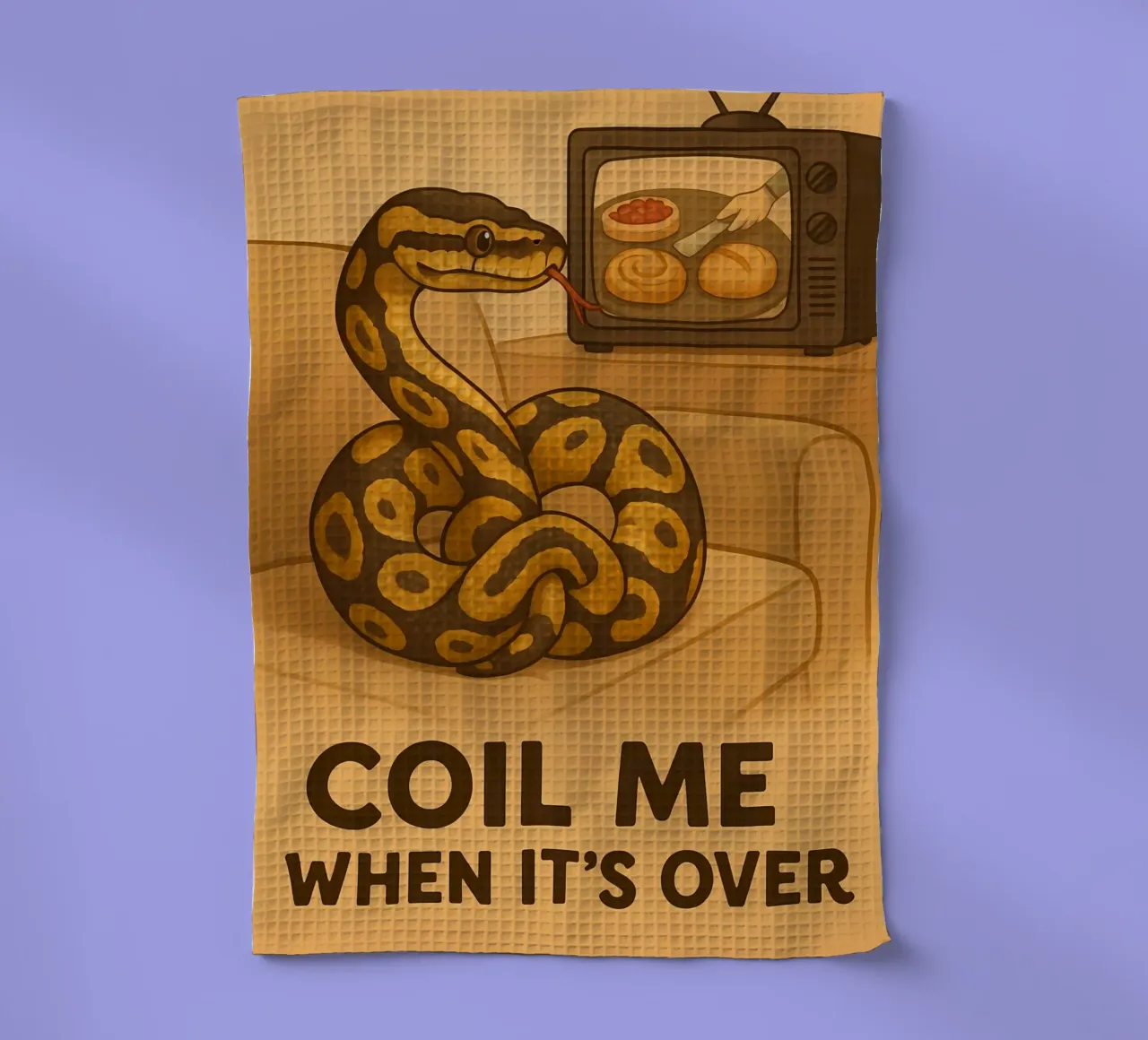 Funny Ball Python Meme tea towel by Funny Humor Art