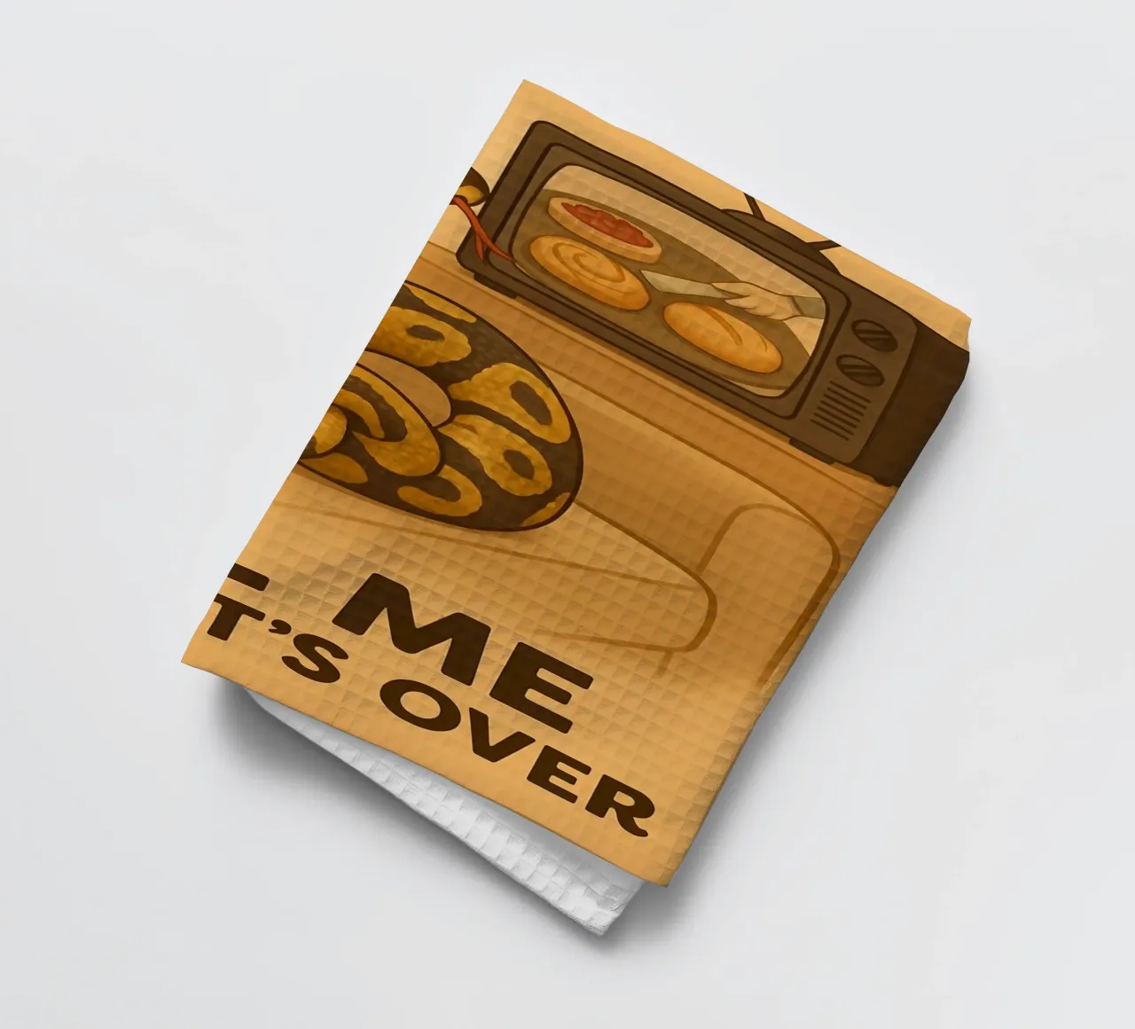 Funny Ball Python Meme tea towel by Funny Humor Art