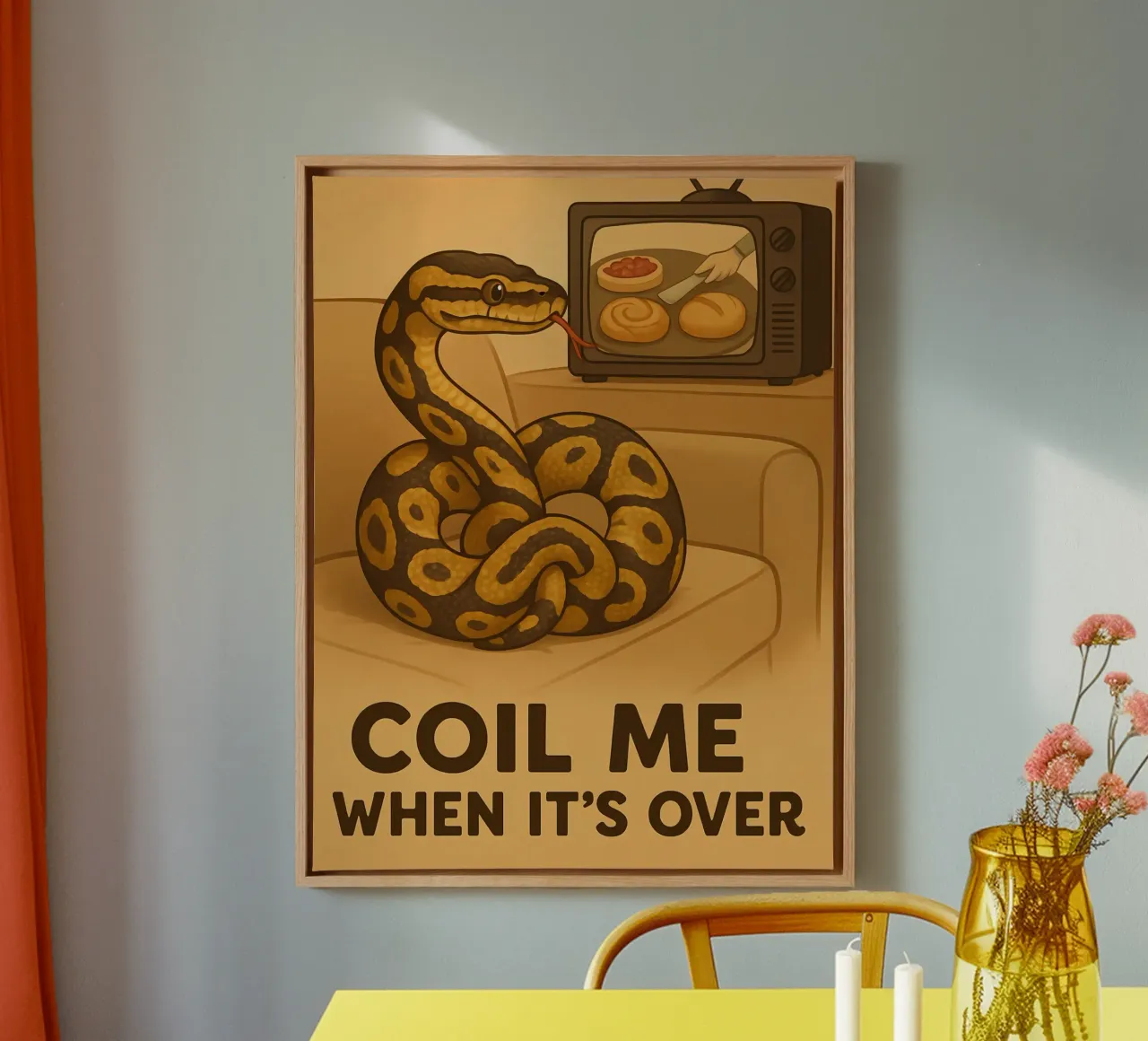 Funny Ball Python Meme canvas by Funny Humor Art