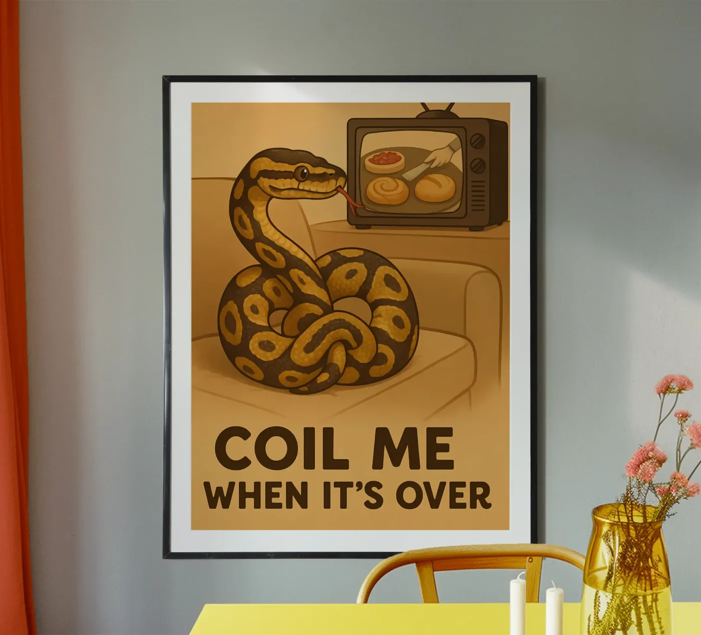 Funny Ball Python Meme poster da Funny Humor Art