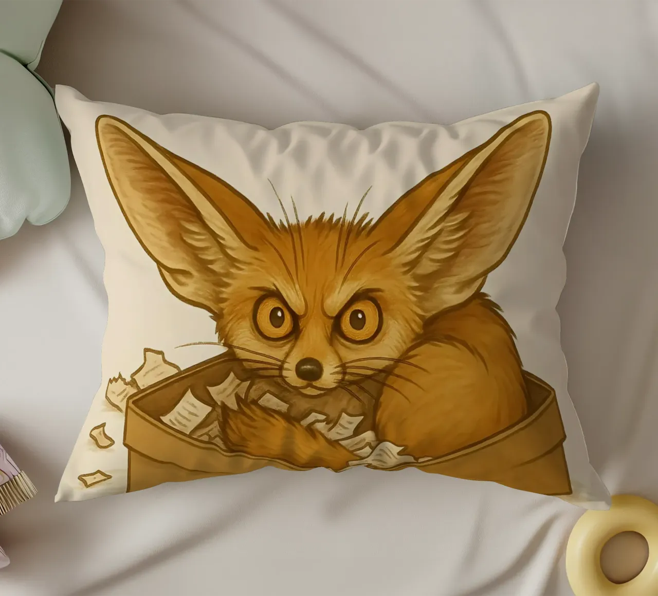 Divertente il meme della volpe Fennec cuscino da Funny Humor Art