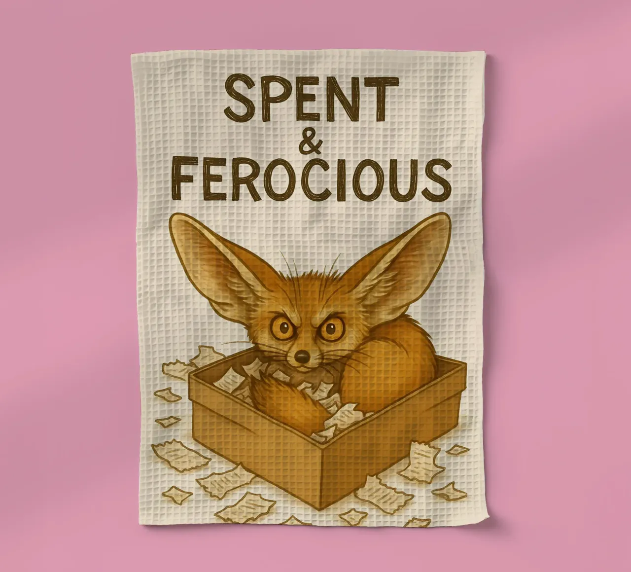 Divertente il meme della volpe Fennec canovaccio da cucina da Funny Humor Art