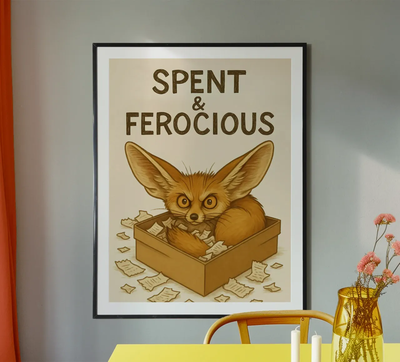 Divertente il meme della volpe Fennec carta hahnemühle da Funny Humor Art