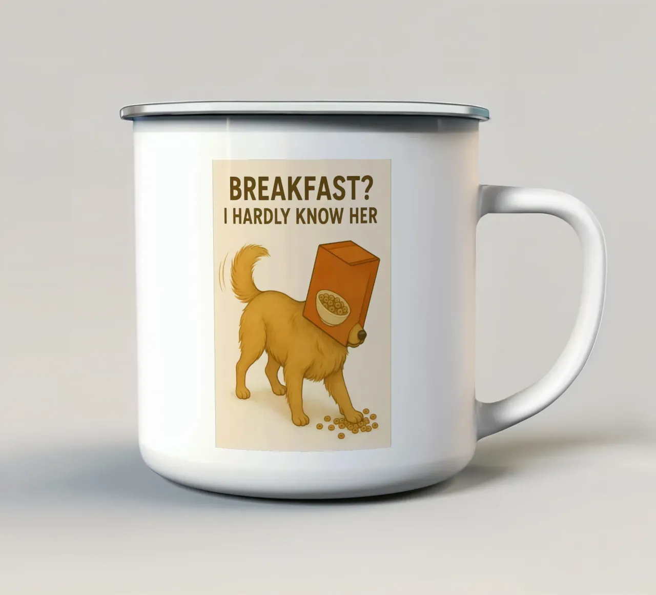 Meme divertente sul Golden Retriever tazza in smalto da Funny Humor Art