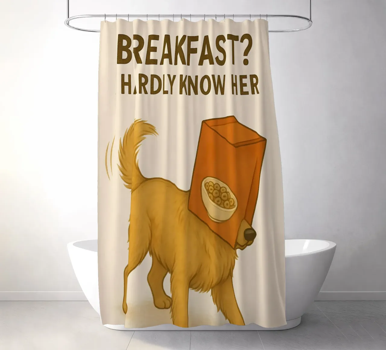 Meme divertente sul Golden Retriever tenda da doccia da Funny Humor Art