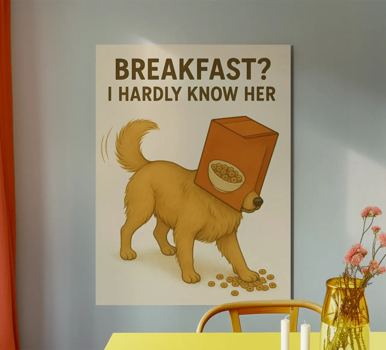 Meme divertente sul Golden Retriever alluminio dibond da Funny Humor Art
