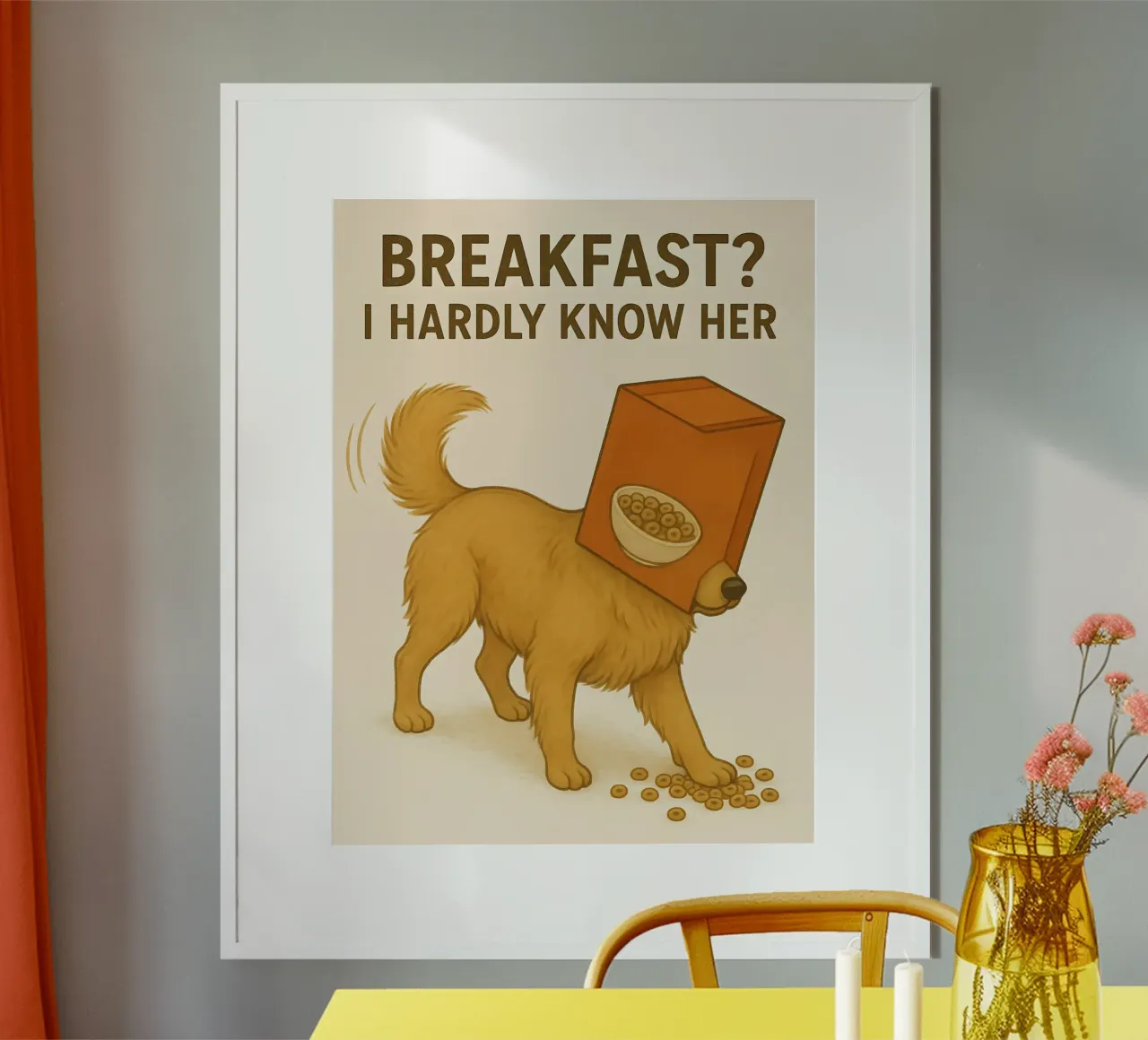 Meme divertente sul Golden Retriever poster con telaio in plastica da Funny Humor Art