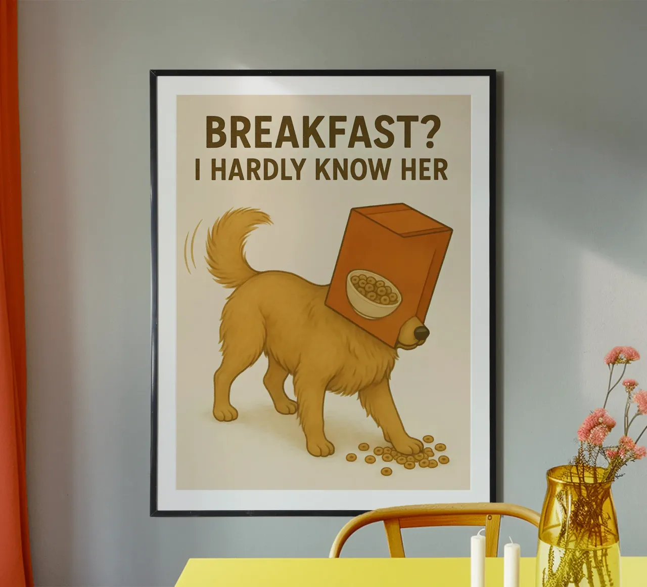 Meme divertente sul Golden Retriever poster con telaio in plastica da Funny Humor Art