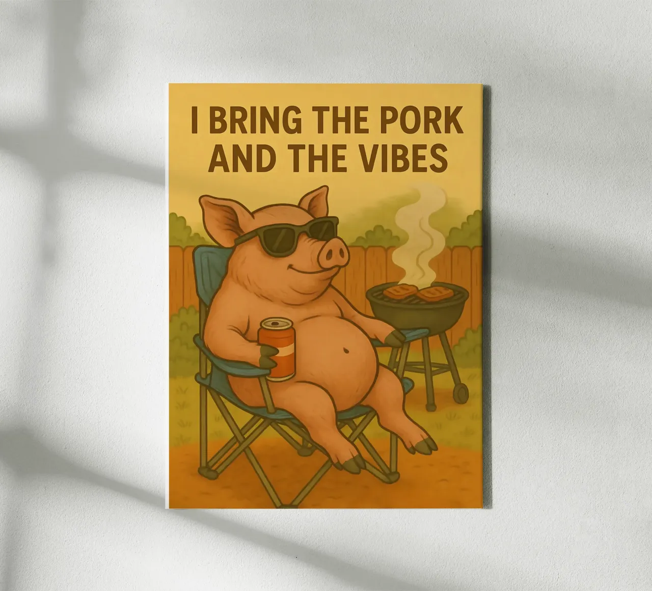 Funny Pig Meme canvas met Baklijst van Funny Humor Art