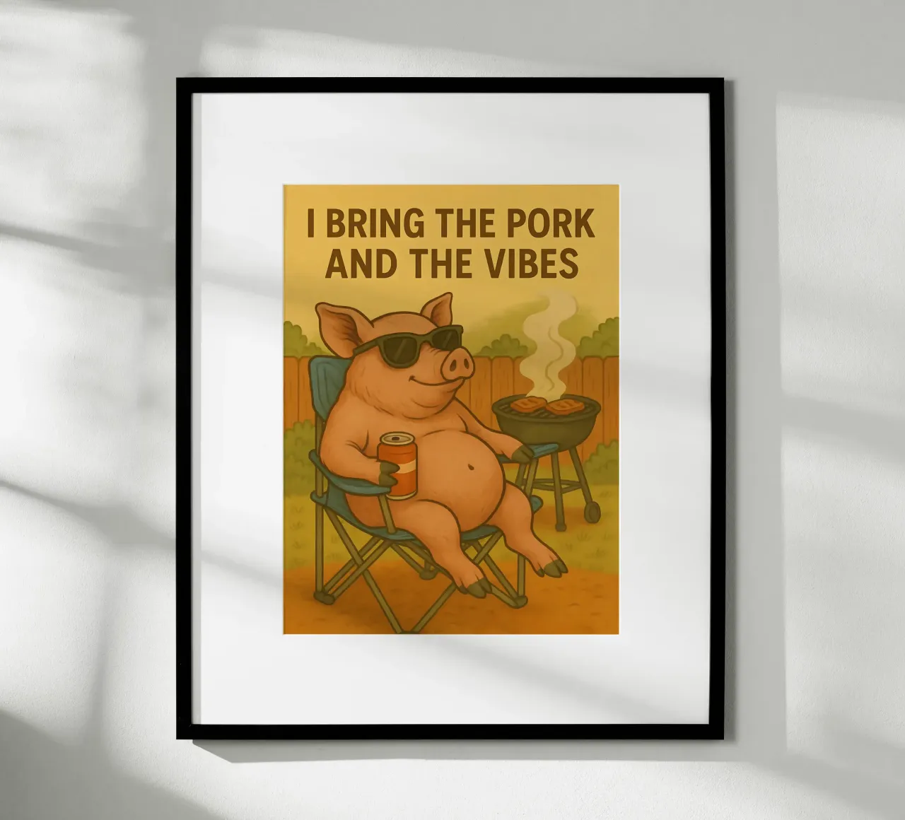 Funny Pig Meme poster van Funny Humor Art