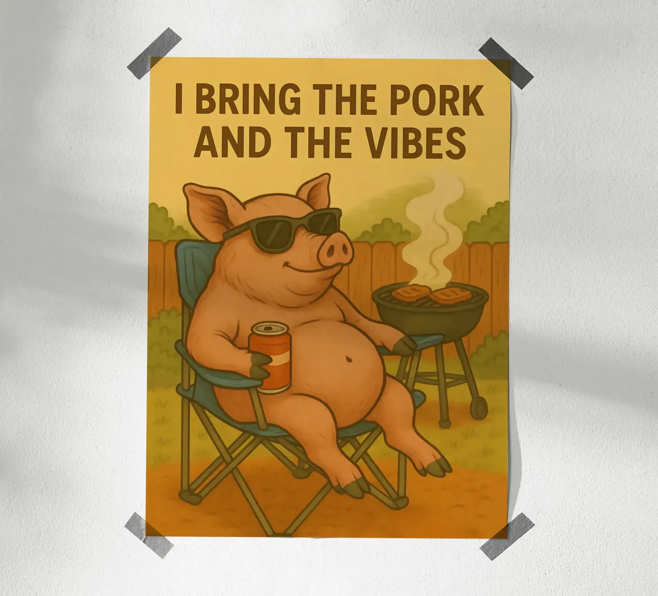 Funny Pig Meme poster van Funny Humor Art