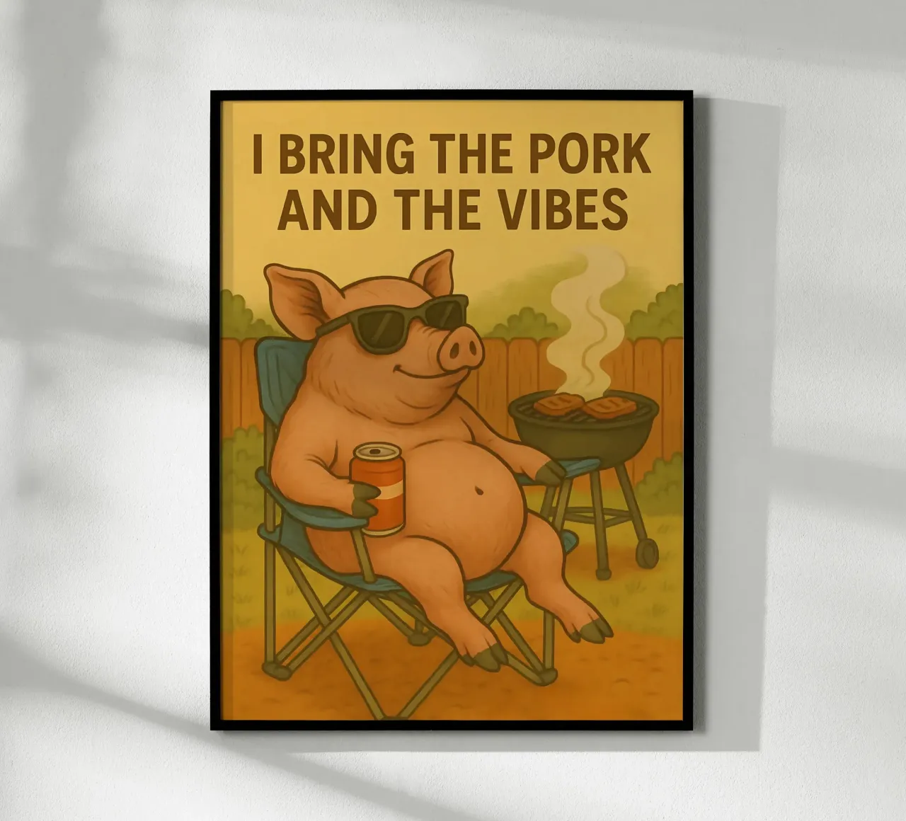Funny Pig Meme poster van Funny Humor Art