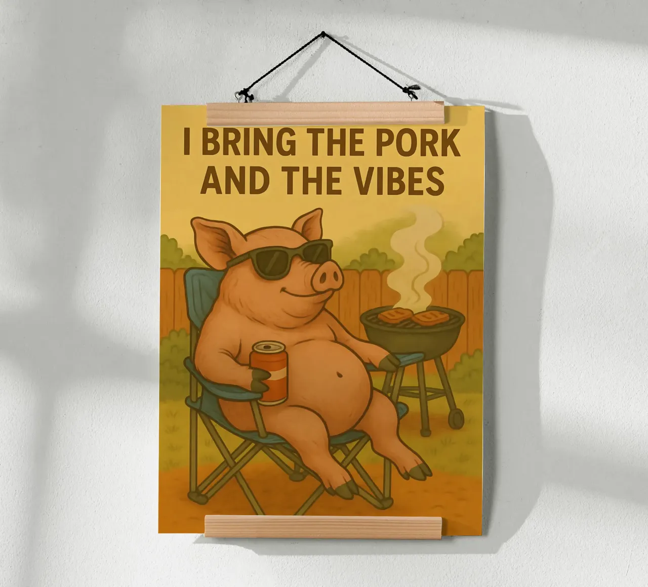 Funny Pig Meme poster van Funny Humor Art