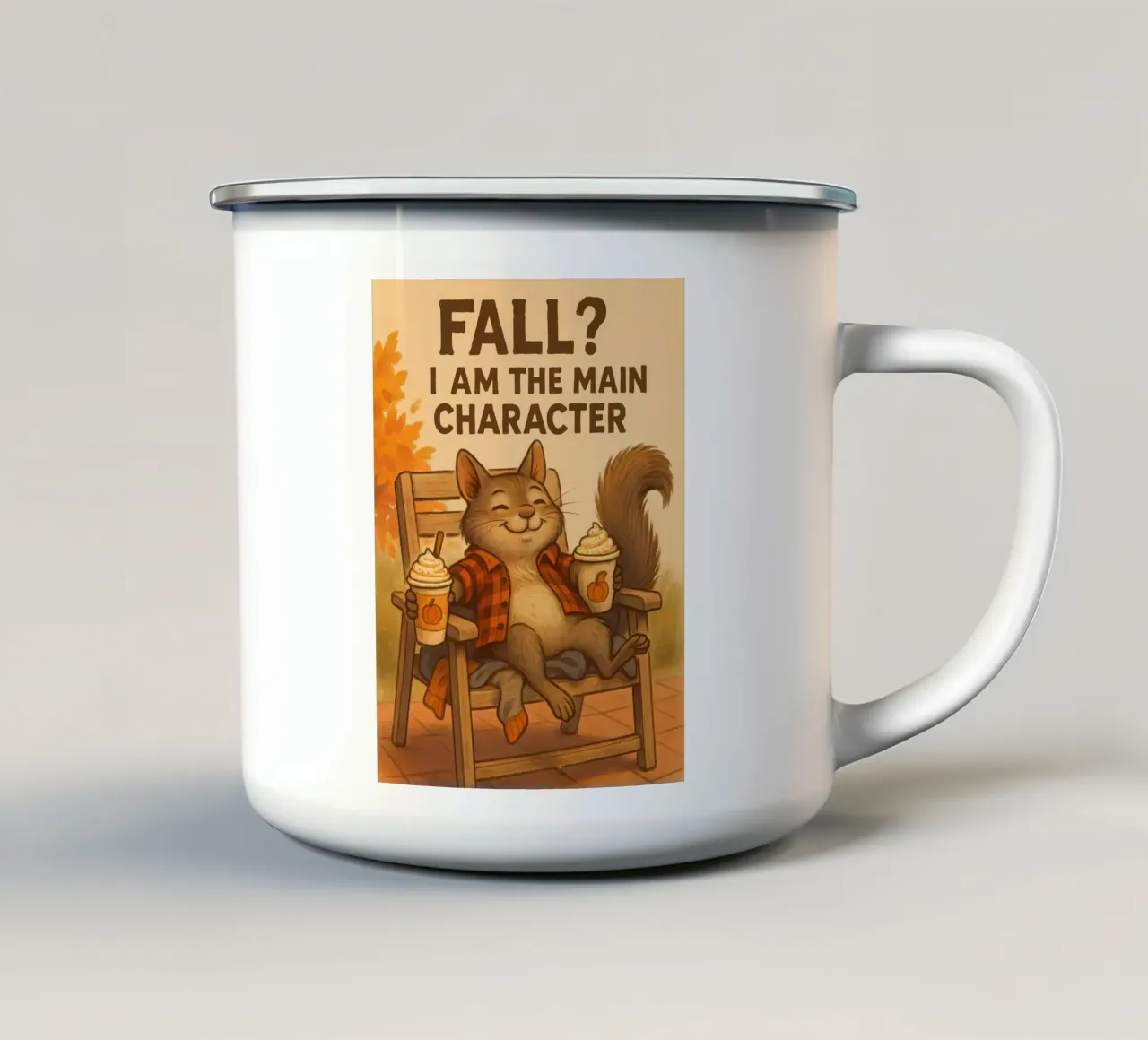 Meme divertente dello scoiattolo tazza in smalto da Funny Humor Art