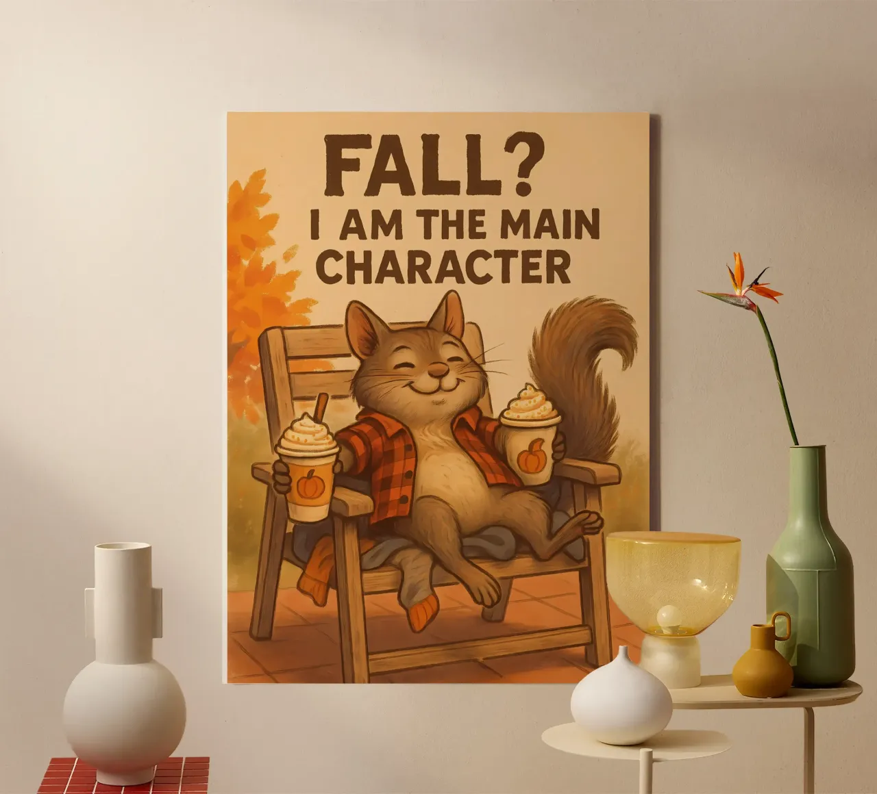 Funny Squirrel Meme canvas with Floater frame by Funny Humor Art