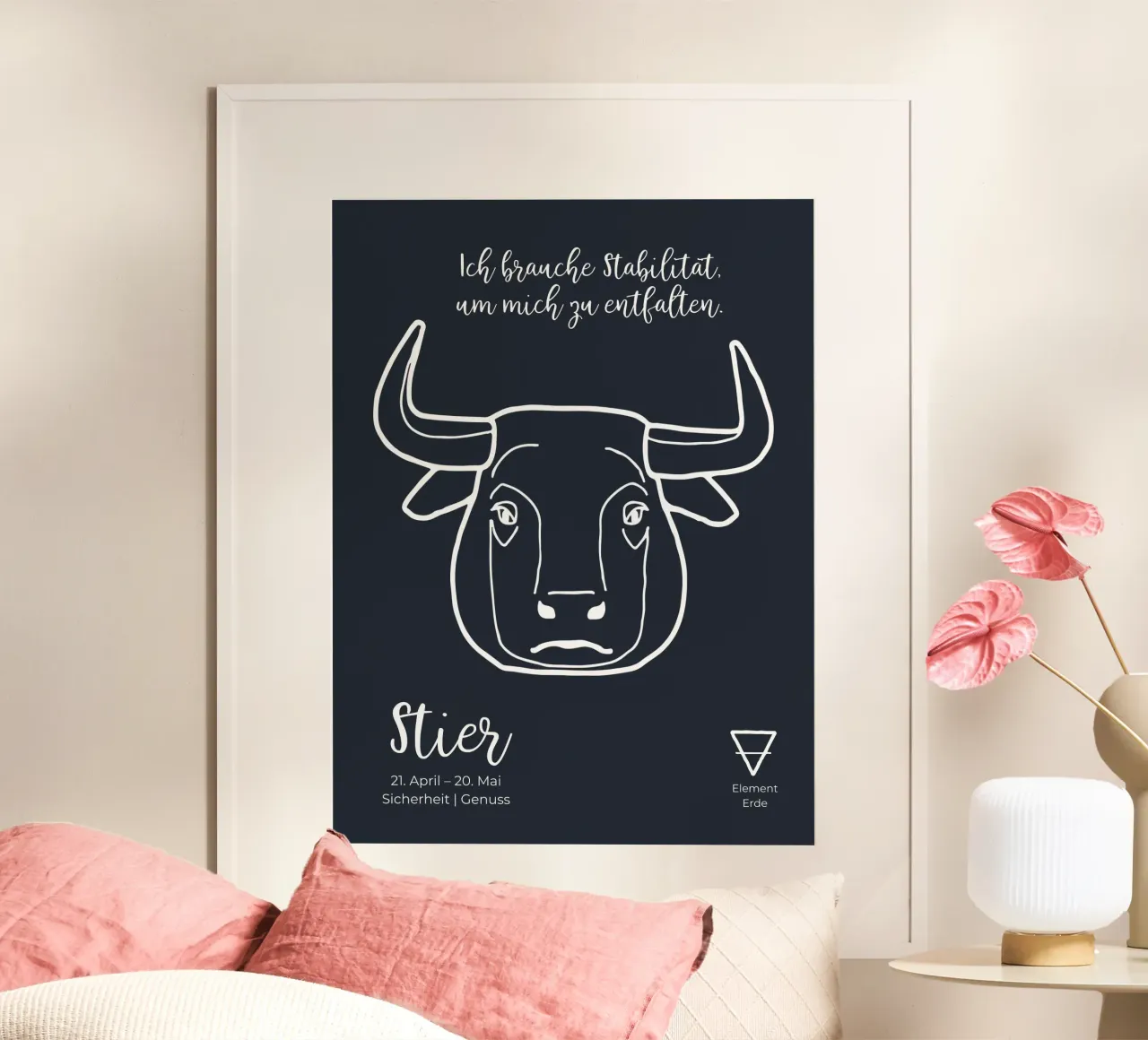 Toro (21 aprile - 20 maggio) poster con telaio in alluminio da astrobrille