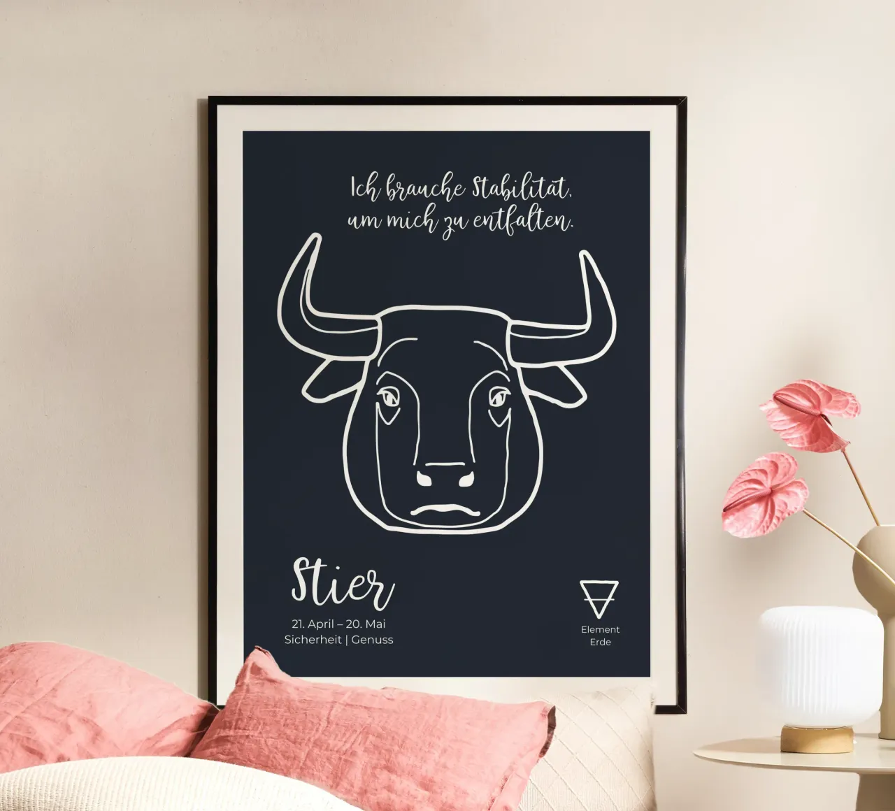 Toro (21 aprile - 20 maggio) poster con telaio in alluminio da astrobrille