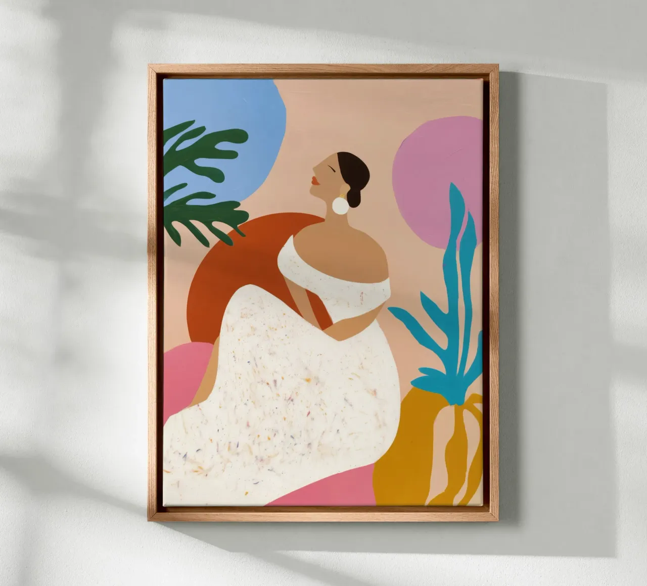 Weekend a Palm Springs | Pittura naif tela con Cornice a cassetta da Autofocus