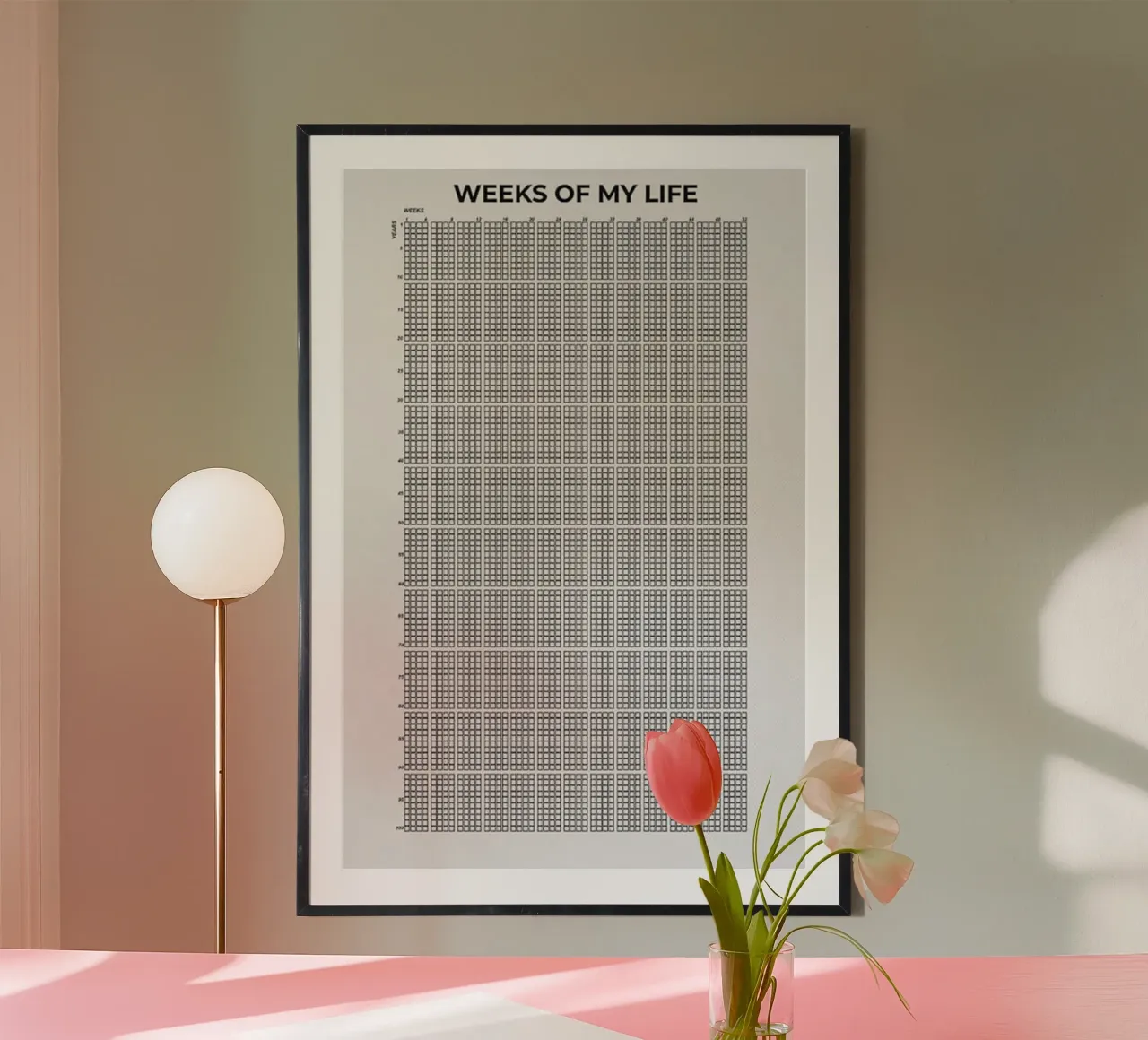 Le settimane della mia vita poster con telaio in legno da Piere art Shops